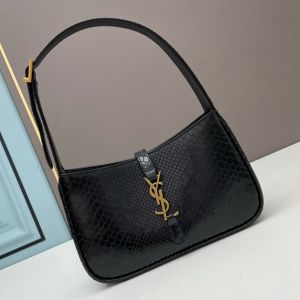 Saint Laurent Le 5 A 7 Hobo Bag In Python Leather Black/Gold