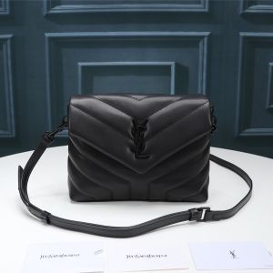 Saint Laurent Mini Loulou Toy Bag In Y Matelasse Leather Black