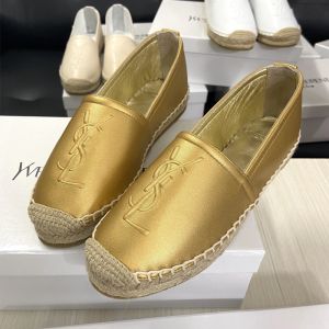 Saint Laurent Monogram Espadrilles Women Lambskin Gold