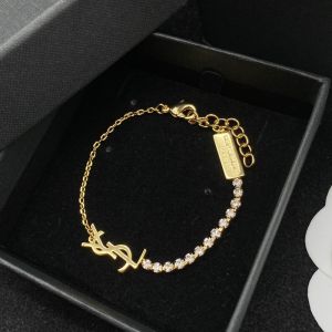 Saint Laurent Opyum Charm Bracelet In Metal and Rhinestones Gold