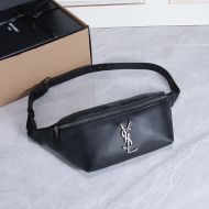 Saint Laurent Classic Monogram Belt Bag In Lambskin Black/Silver