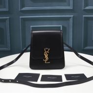 Saint Laurent Kaia North/South Satchel In Vegetable-Tanned Leather Black/Gold