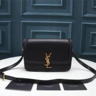 Saint Laurent Medium Solferino Satchel In Box Leather Black/Gold