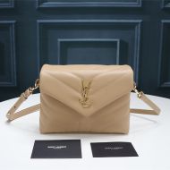 Saint Laurent Mini Loulou Toy Bag In Y Matelasse Leather Apricot/Gold