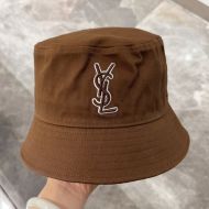 Saint Laurent x New Era Cassandre Bucket Hat In Canvas Brown