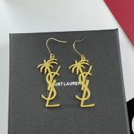 Saint Laurent Opyum Pendant Earrings In Palm Tree Metal Gold