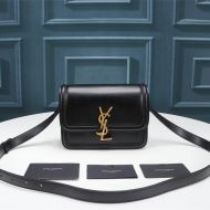 Saint Laurent Small Solferino Satchel In Box Leather Black/Gold