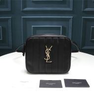 Saint Laurent Vicky Belt Bag In Matelasse Leather Black/Gold