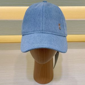 Saint Laurent Cassandre Baseball Cap In Denim Blue