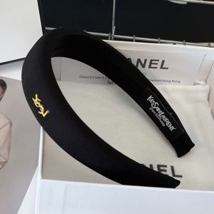 Saint Laurent Cassandre Headband In Cotton Cloth Black