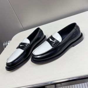 Saint Laurent Le Loafers Women Smooth Leather Black/White