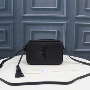 Saint Laurent Lou Camera Bag In Quilted Leather Black