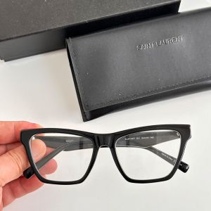 Saint Laurent SLM103F Rectangular Cat-Eye Sunglasses In Acetate with Signature