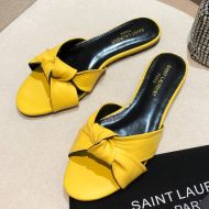 Saint Laurent Bianca Slides Women Smooth Leather Yellow