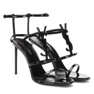 Saint Laurent Cassandra Sandals Women Patent Leather Black