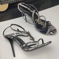 Saint Laurent Cassandra Sandals Women Python Leather Black