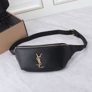 Saint Laurent Classic Monogram Belt Bag In Lambskin Black/Gold