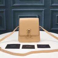 Saint Laurent Kaia North/South Satchel In Vegetable-Tanned Leather Brown/Gold