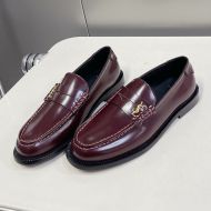 Saint Laurent Le Loafers Women Patent Leather Burgundy