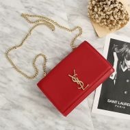 Saint Laurent Medium Kate Chain Bag In Leather Red/Gold