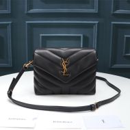 Saint Laurent Mini Loulou Toy Bag In Y Matelasse Leather Black/Gold