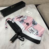 Saint Laurent Monogram 3 Folding Mini Umbrella Pink