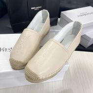 Saint Laurent Monogram Espadrilles Women Lambskin Apricot