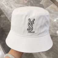 Saint Laurent x New Era Cassandre Bucket Hat In Canvas White