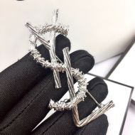 Saint Laurent Opyum Brooch In Rope Metal Silver