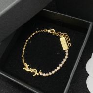 Saint Laurent Opyum Charm Bracelet In Metal and Rhinestones Gold