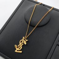 Saint Laurent Opyum Pendant Necklace In Serpent Metal Gold