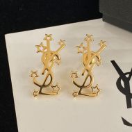 Saint Laurent Opyum Earrings In Stars Metal Gold