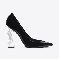 Saint Laurent Opyum Pumps Women Patent Leather Black/Silver