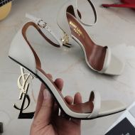 Saint Laurent Opyum Sandals Women Smooth Leather Beige/Gold