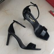 Saint Laurent Amber Sandals Women Patent Leather Black