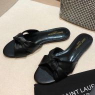 Saint Laurent Bianca Slides Women Smooth Leather Black