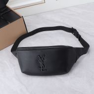 Saint Laurent Classic Monogram Belt Bag In Lambskin Black