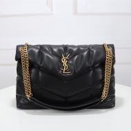 Saint Laurent Medium Loulou Puffer Bag In Quilted Lambskin Black/Gold