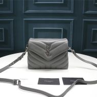 Saint Laurent Mini Loulou Toy Bag In Y Matelasse Leather Sky Blue/Silver