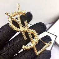 Saint Laurent Opyum Brooch In Rope Metal Gold