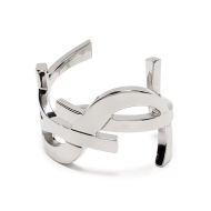 Saint Laurent Opyum Twist Cuff Bracelet In Metal Silver