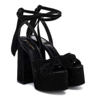 Saint Laurent Paige Platform Sandals Women Suede Black