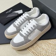 Saint Laurent SL/61 Low-Top Sneakers Unisex Leather and Suede Grey/White