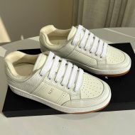 Saint Laurent SL/61 Low-Top Sneakers Women Smooth and Grained Leather Beige