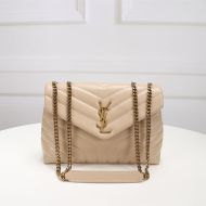 Saint Laurent Small Loulou Chain Bag In Y Matelasse Leather Apricot/Gold